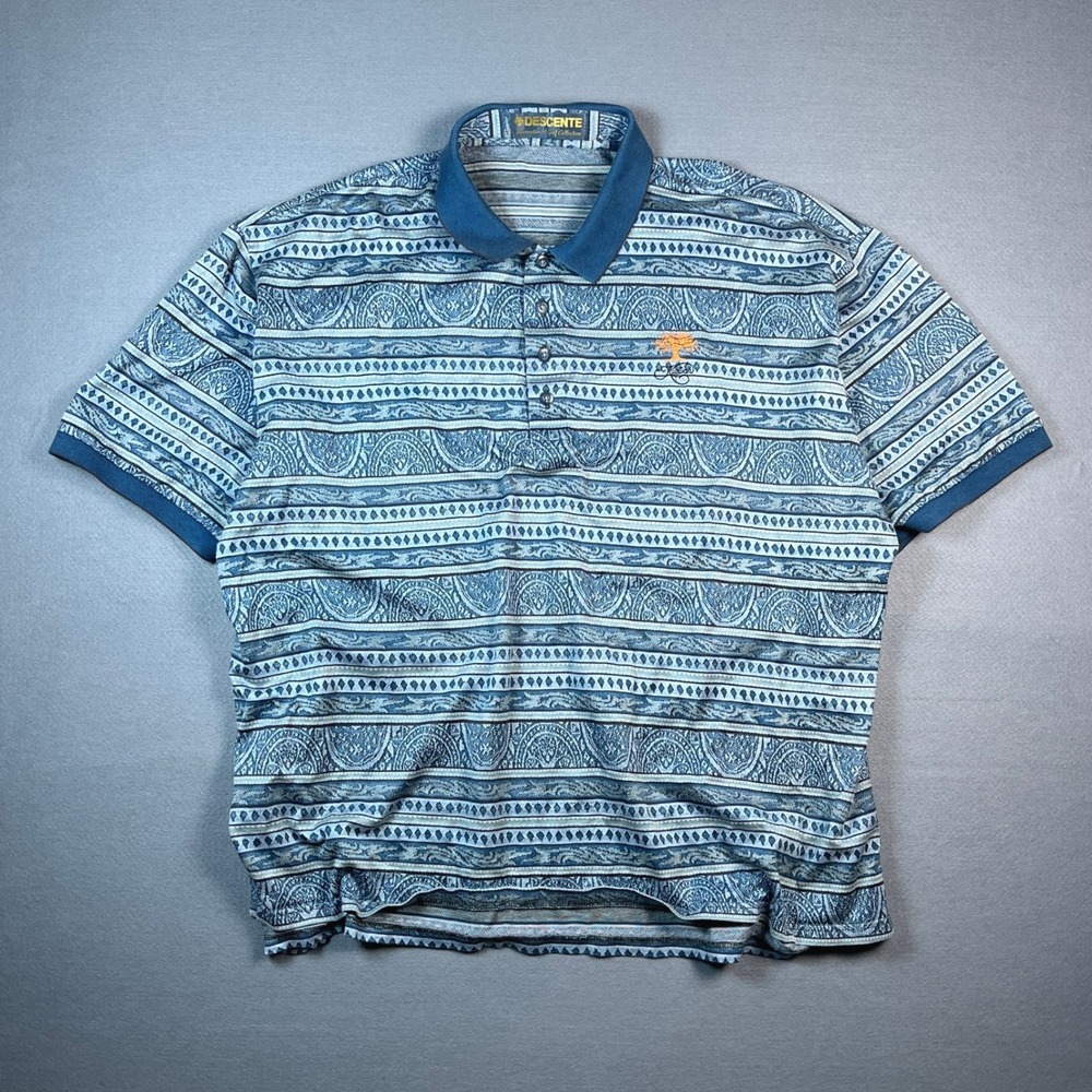 VTG Descente International Golf Mens XXL Blue Paisley Kiawah Island Ocean Course